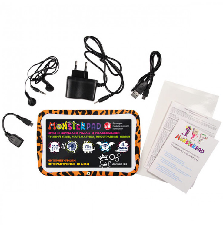 Планшетный компьютер для детей Turbo MonsterPad 7" 8Gb Wi-Fi Orange